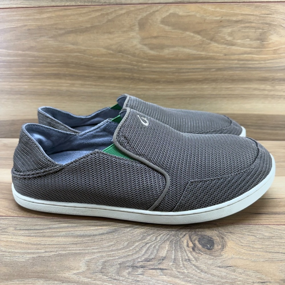 Olukai Nohea Mesh Slip On Men 9.5 Olive Green Casual Shoes Vacation Resort Beach